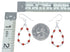 Genuine Navajo Coral Liquid Sterling Silver Hook Dangle Earrings SX10688