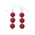 Sterling Silver Navajo Coral Bead Hook Dangle Earrings SX10678