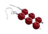 Sterling Silver Navajo Coral Bead Hook Dangle Earrings SX10678