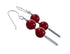 Sterling Silver Navajo Coral Bead Hook Dangle Earrings SX10679