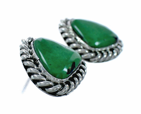 Navajo Turquoise Sterling Silver Post Earrings SX10672