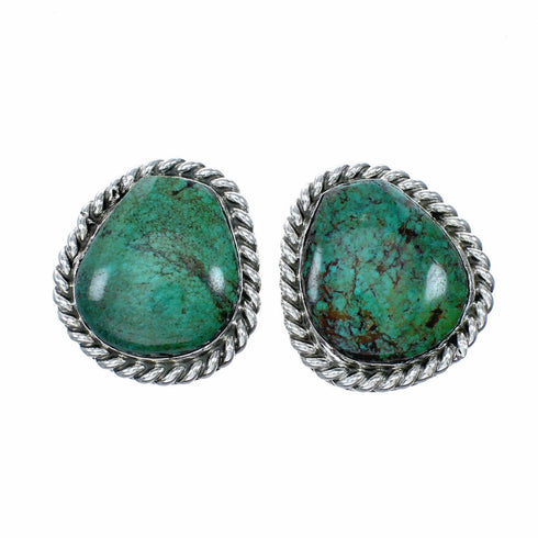 Genuine Turquoise Sterling Silver American Indian Post Earrings SX10669