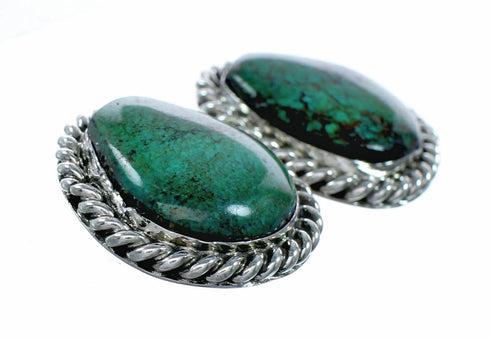 Genuine Turquoise Sterling Silver American Indian Post Earrings SX10669