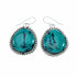 Navajo Turquoise Sterling Silver Hook Dangle Earrings SX10675