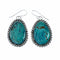 Navajo Turquoise Sterling Silver Hook Dangle Earrings SX10676