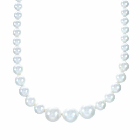 Genuine Mother Of Pearl Silver Navajo Bead Necklace SX10707