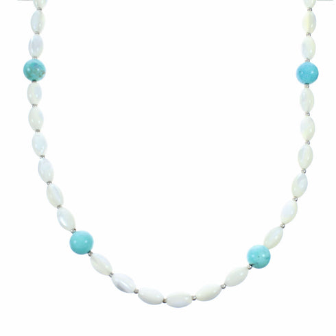Multicolor Sterling Silver American Indian Bead Necklace SX10697