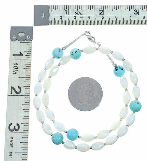 Multicolor Sterling Silver American Indian Bead Necklace SX10697