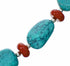 Turquoise And Coral Navajo Sterling Silver Bead Necklace SX10696