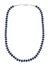 Genuine Sterling Silver And Lapis Navajo Bead Necklace SX10698
