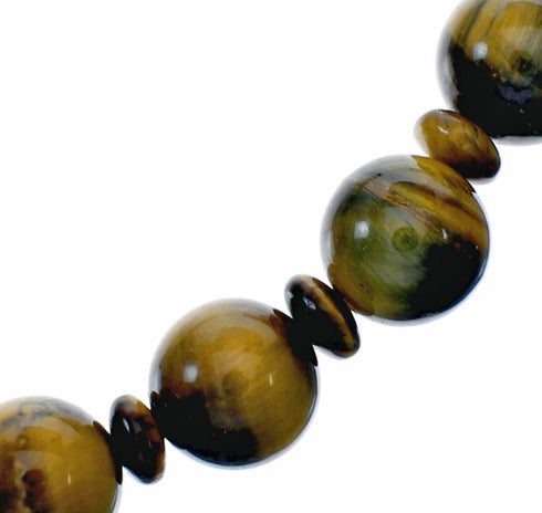 Genuine Navajo Tiger Eye Silver Bead Necklace SX10702
