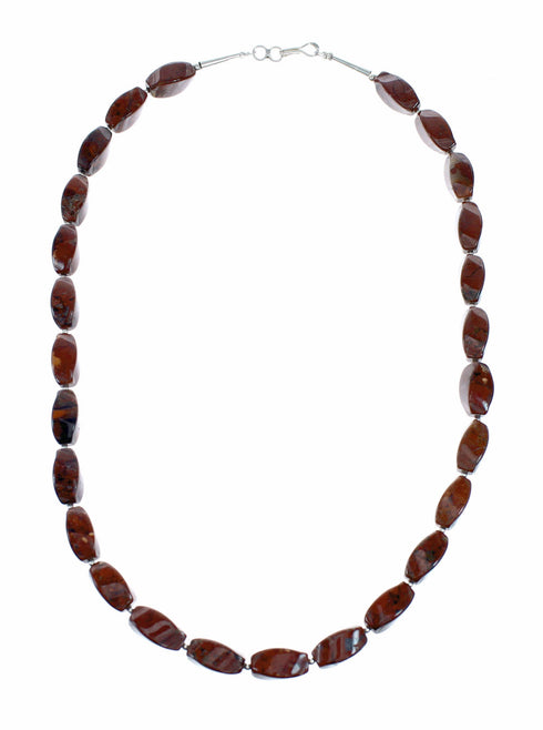 Genuine Jasper Navajo Silver Bead Necklace SX10701