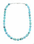 Navajo Turquoise Sterling Silver Native American Jewelry Bead Necklace SX10694