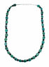 Turquoise And Onyx Bead Sterling Silver Native American Necklace SX10692