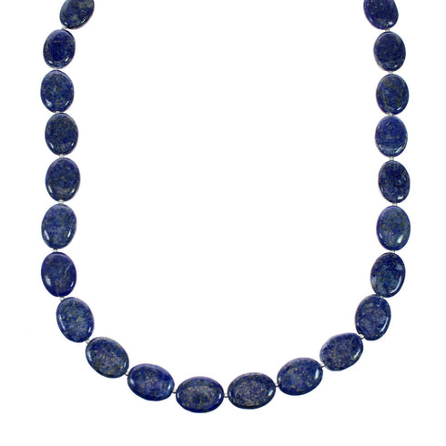 Lapis And Sterling Silver Authentic Bead Necklace SX10714
