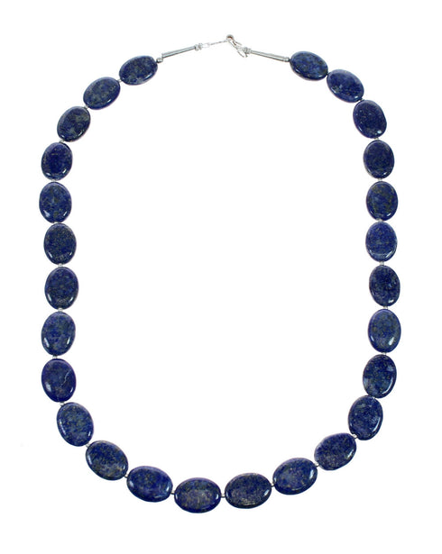 Lapis And Sterling Silver Authentic Bead Necklace SX10714