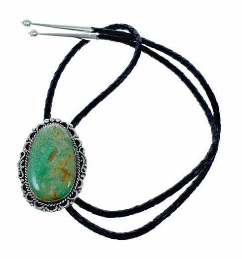 Genuine Navajo Native American Sterling Silver Turquoise Bolo Tie SX10718