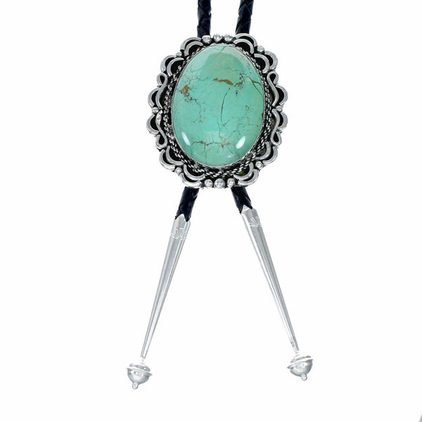 Navajo Sterling Silver Turquoise Bolo Tie SX10719