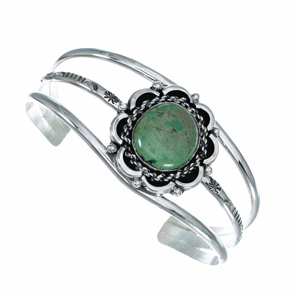 American Indian Navajo Sterling Silver Turquoise Cuff Bracelet SX10723