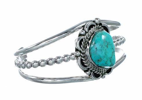 Navajo Native American Sterling Silver Turquoise Cuff Bracelet SX10720
