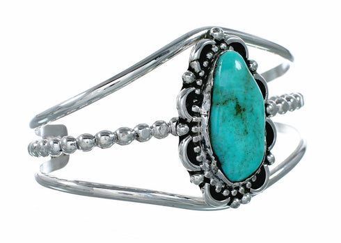 Navajo Sterling Silver Turquoise Cuff Bracelet SX10721
