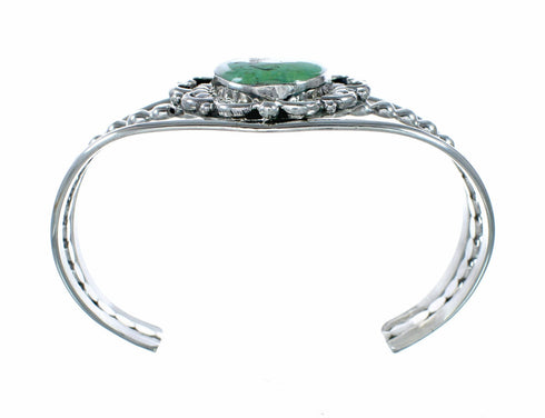 American Indian Navajo Sterling Silver Turquoise Cuff Bracelet SX10724