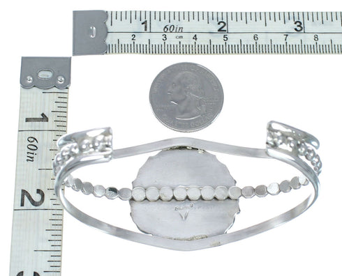 American Indian Navajo Sterling Silver Turquoise Cuff Bracelet SX10724