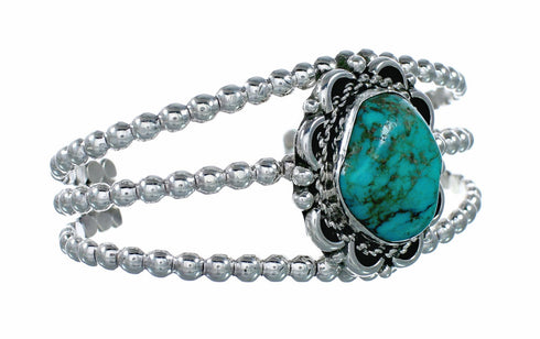 Navajo Sterling Silver Turquoise Cuff Bracelet SX10722