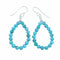 Turquoise Sterling Silver Navajo Indian Bead Hook Dangle Earrings SX10727