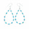 Navajo Turquoise Liquid Silver Bead Post Dangle Earrings SX10729