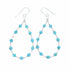 Navajo Turquoise Liquid Silver Bead Post Dangle Earrings SX10729