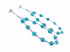 Navajo Turquoise Liquid Silver Bead Post Dangle Earrings SX10729