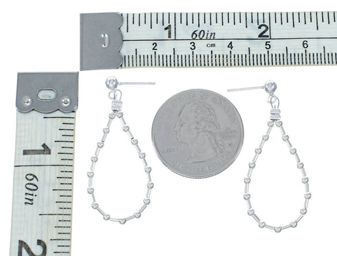 Native American Authentic Liquid Silver Post Bead Earrings SX10757