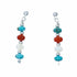 Navajo Multicolor Sterling Silver Post Dangle Earrings SX10769