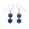 Navajo Sterling Silver Lapis Bead Hook Dangle Earrings SX10762