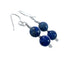 Navajo Sterling Silver Lapis Bead Hook Dangle Earrings SX10762
