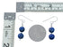 Navajo Sterling Silver Lapis Bead Hook Dangle Earrings SX10762