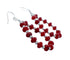 Sterling Silver Navajo Coral Bead Hook Dangle Earrings SX10770