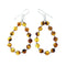 Amber Navajo Sterling Silver Bead Hook Dangle Earrings SX10771