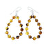 Amber Navajo Sterling Silver Bead Hook Dangle Earrings SX10771