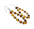 Amber Navajo Sterling Silver Bead Hook Dangle Earrings SX10771