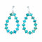 Navajo Turquoise Sterling Silver Bead Post Dangle Earrings SX10764