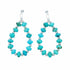 Navajo Turquoise Sterling Silver Bead Post Dangle Earrings SX10764