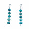 Navajo Indian Turquoise Sterling Silver Bead Post Dangle Earrings SX10763