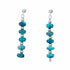 Navajo Indian Turquoise Sterling Silver Bead Post Dangle Earrings SX10763