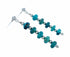 Navajo Indian Turquoise Sterling Silver Bead Post Dangle Earrings SX10763