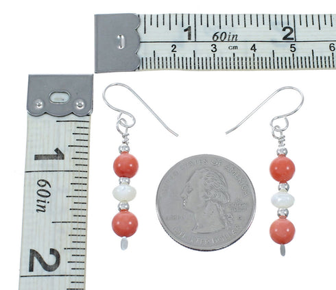 Genuine Sterling Silver Multicolor Bead Hook Dangle Earrings SX10773