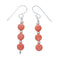Navajo Pink Coral Sterling Silver Bead Hook Dangle Earrings SX10772