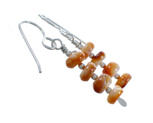 Navajo Sterling Silver Oyster Shell Bead Hook Dangle Earrings SX10758