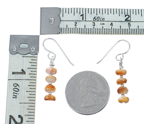 Navajo Sterling Silver Oyster Shell Bead Hook Dangle Earrings SX10758